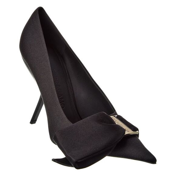 Ferragamo Erica X5 Satin Pump, Black - Picture 1 of 5